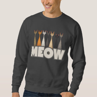 Sweatshirt Équipage de chats drôles qui regardent | Graphisme