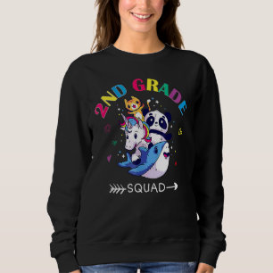Sweatshirt Équipe de 2e année Licorne Panda Chat Requin Retou