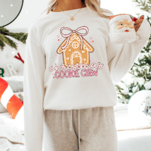 Sweatshirt Équipe de biscuits de Noël rose Coquette