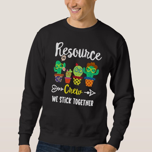 Sweatshirt Équipe de Cactus de ressources Équipe d'enseignant (Devant)