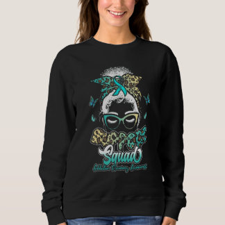 Sweatshirt Équipe de soutien Messy Bun Ruban Teal Accoutumanc