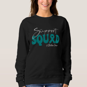 Sweatshirt Équipe de soutien Ruban sarcelle de sensibilisatio
