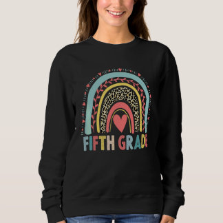 Sweatshirt Équipe d'enseignants filles léopard arc-en-ciel de