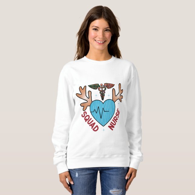 Sweatshirt Équipe des infirmières de Noël (Devant entier)