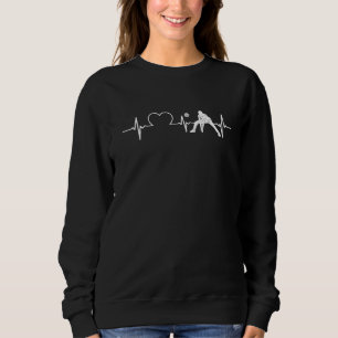 Sweatshirt Équipe du joueur de volleyball Heartbeat Pulse Vin
