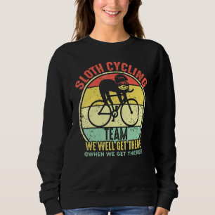 Sweatshirt Équipe Vintage Rétro De Vélo De Fente Lazy Sloth S