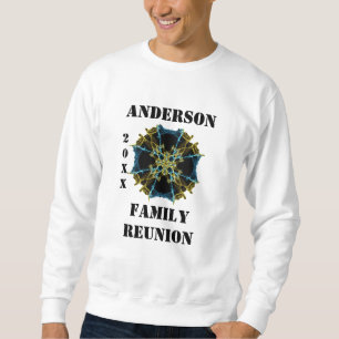 Sweatshirt Espace Abstrait bleu or céleste de la Réunion fami