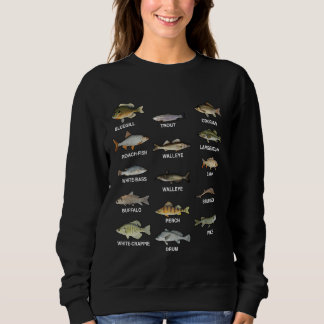 Sweatshirt Espèces de poissons Graphisme Jersey d'eau douce