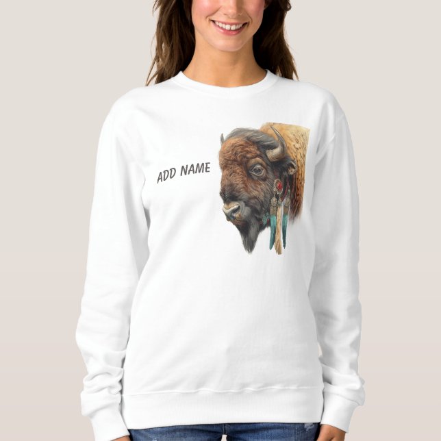 Sweatshirt Esprit des Plaines : Buffle Sacré (Devant)