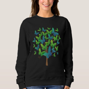 Sweatshirt Essaim de papillon Morpho bleu Lépidoptère Entomol