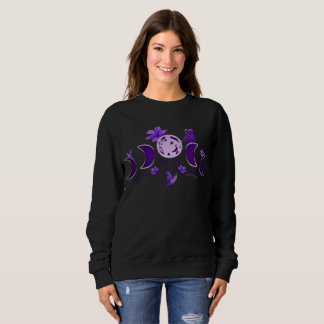 Sweatshirt Esthétique Minuit Céleste Phase de Lune & Lys