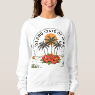 Sweatshirt État d'esprit insulaire Hibiscus tropical vintage