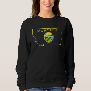 Sweatshirt Etat du Montana Drapeau Big Sky Helena Bozeman Bil