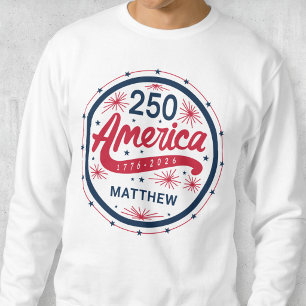 Sweatshirt États-Unis Rouge Blanc et Bleu 250e anniversaire d