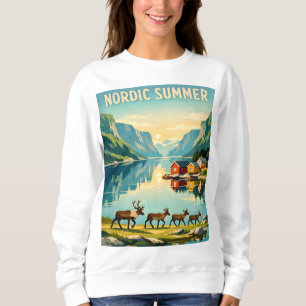 Sweatshirt Été nordique – Voyages vintage dans les fjords sca