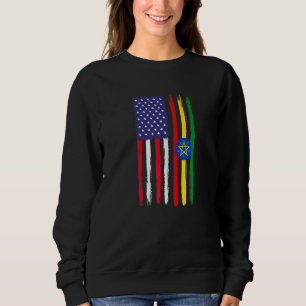 Sweatshirt Éthio patriotique éthiopienne à drapeau semi-améri