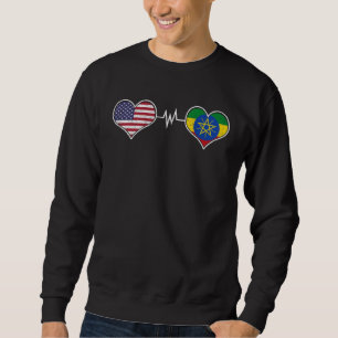 Sweatshirt Éthiopie Éthiopiens Afrique Drapeau Fier ADN Améri