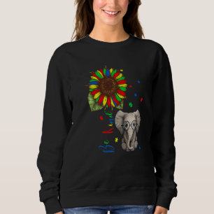 Sweatshirt Être genre Sunflower Elephant Puzzle Pièces Autism