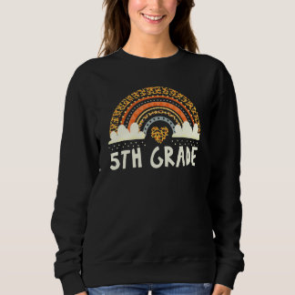 Sweatshirt Étudiant Leopard De 5e Année De Retour À L'École