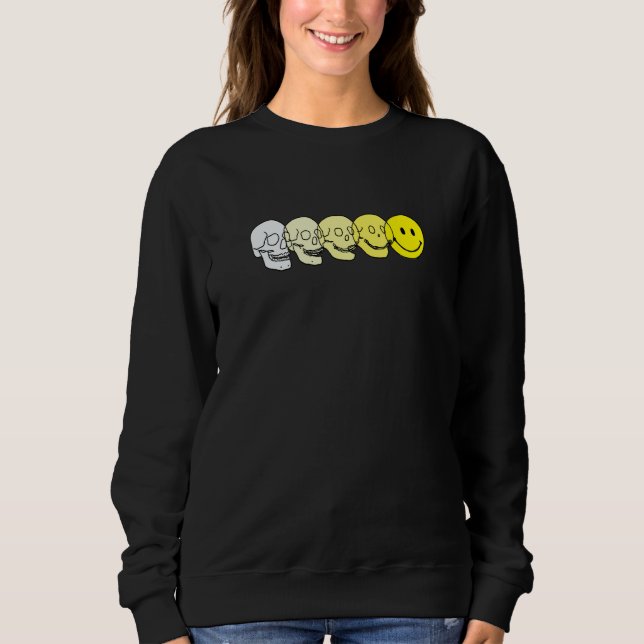 Sweatshirt Évolution Techno Acid House Sourire Techno DJ Musi (Devant)