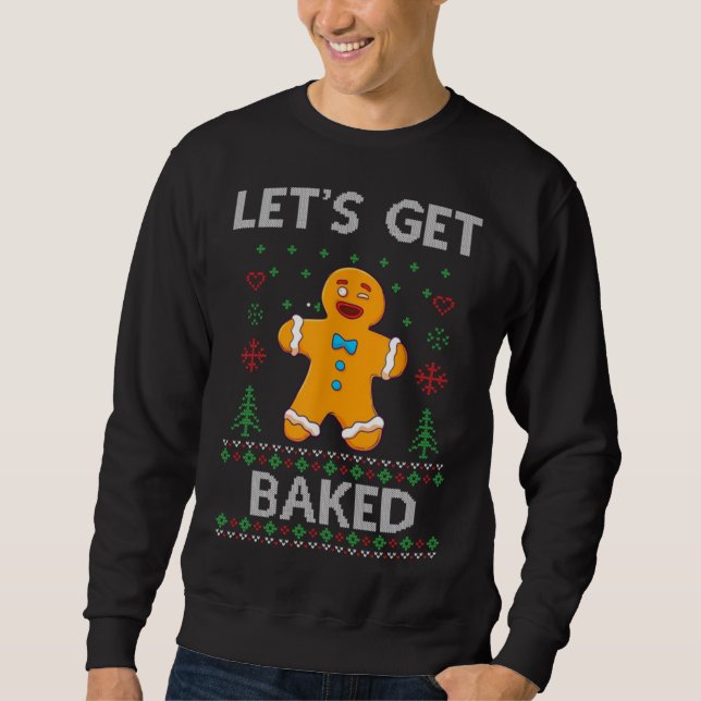 Sweatshirt Faisons-nous cuire Funky Cookie Xmas laid Christma (Devant)
