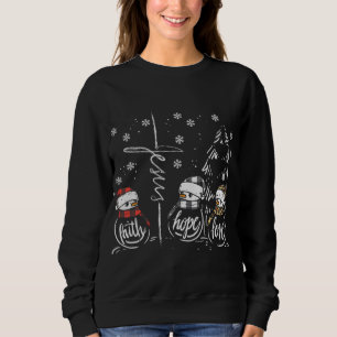 Sweatshirt Faith Hope Amour Jésus Snowman Plaid Leopard Chris