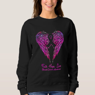 Sweatshirt Faith Hope Love Wings T-Shirt Cancer du sein