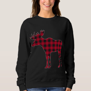 Sweatshirt Famille de jumelage de Noël de l'orignal rouge