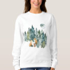 Famille Fox en forêt Pleine lune neige