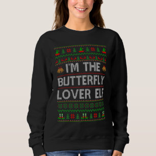 Sweatshirt Famille Matching Ugly Je suis Le Papillon Elf Chri
