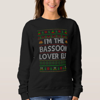 Sweatshirt Famille Matching Ugly Je suis The Bassoon Elf Chri