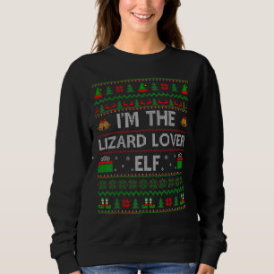 Sweatshirt Famille Matching Ugly Je suis The Lizard Elf Chris