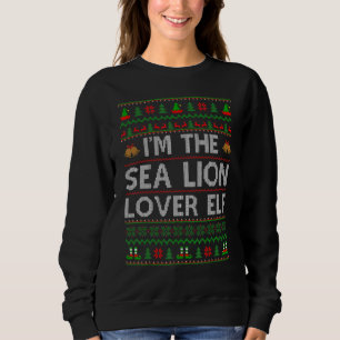 Sweatshirt Famille Matching Ugly Je suis The Sea Lion Elf Chr