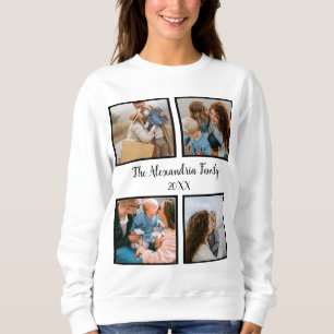 Sweatshirt Famille personnalisée 4 photo collage modèle