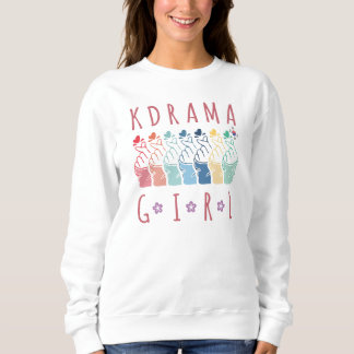 Sweatshirt Fan d'art coloré K-Drama fille avec le coeur du do