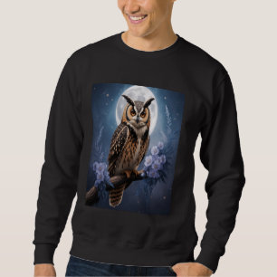Sweatshirt Fantastique Hibou au Clair de Lune  Faune Nature A