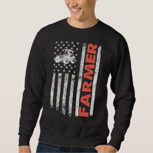 Sweatshirt Farmer Patriotic Distressed Drapeau Américain 4ème