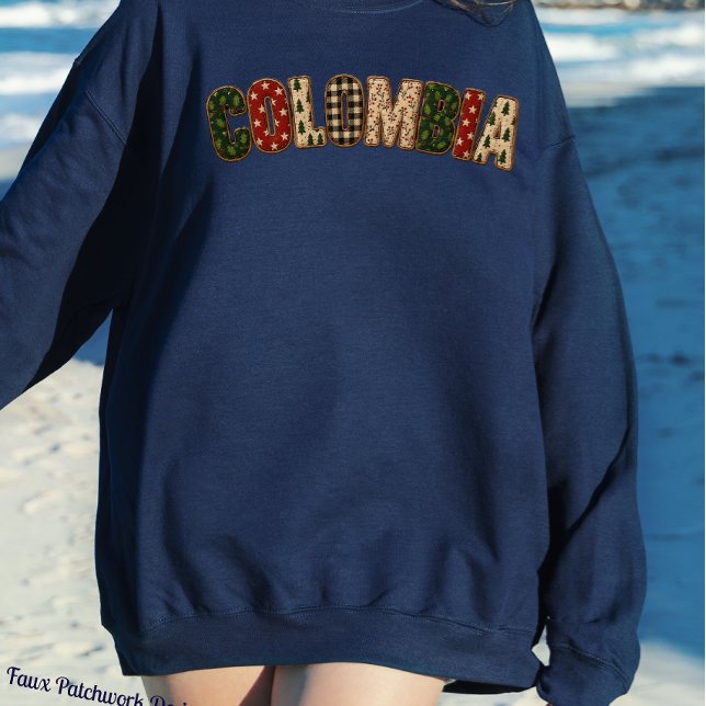 Sweatshirt Faux Patchwork Colombie Design Noël  (Créateur téléchargé)