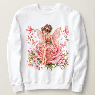 Sweatshirt Fée Rose Fantaisiste sur Rose – Foire Florale Fant