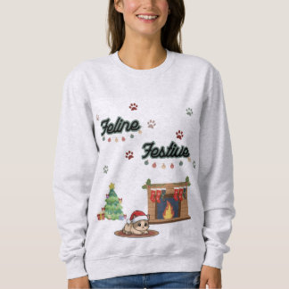 Sweatshirt Feline Festive - T-shirt de Noël pour chat