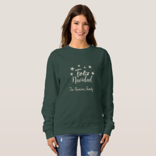 Sweatshirt Feliz Navidad Famille de Noël moderne
