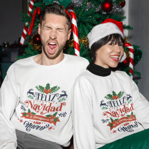 Sweatshirt Feliz navidad y prospo ano nuevo noël