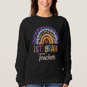Sweatshirt Femme 1ère classe enseignant mignonne Boho Rainbow
