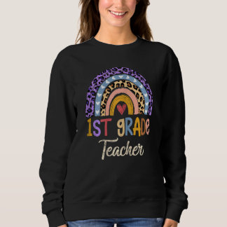 Sweatshirt Femme 1ère classe enseignant mignonne Boho Rainbow