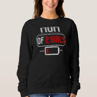 Sweatshirt Femme Batterie Faible Avec Dit Maman D'Une Deux Fi