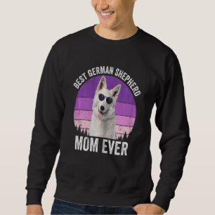 Sweatshirt Femme Blanc Allemand Berger Maman Chien Vintage Ow