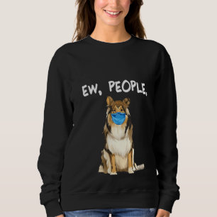 Sweatshirt Femme Collie Ew Personnes Chien Portant Un Masque