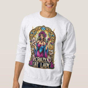 Sweatshirt Femme Élégante Tenant Kitten Avec Chats Environnan