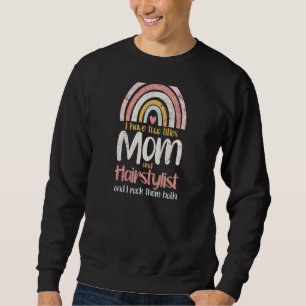 Sweatshirt Femme Hair Styliste Maman Boho Rainbow Mothers Day
