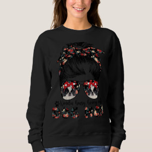 Sweatshirt Femme Japonaise Chin Chien Maman Messager Bun Hair